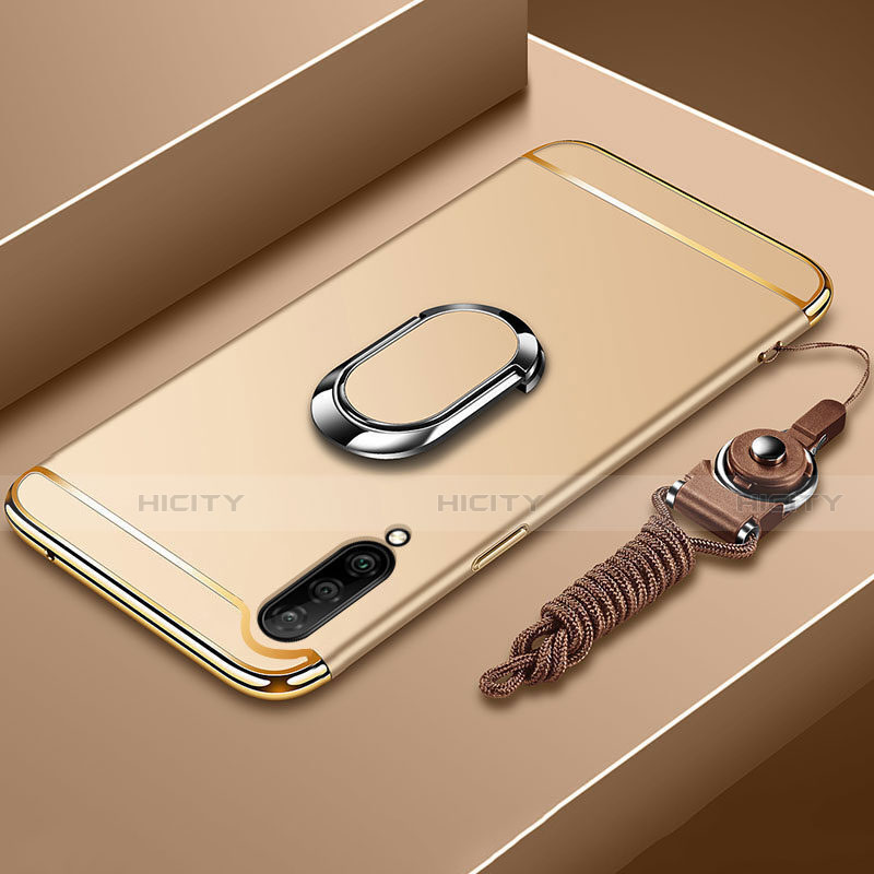 Funda Bumper Lujo Marco de Metal y Plastico Carcasa con Anillo de dedo Soporte T01 para Xiaomi Mi A3