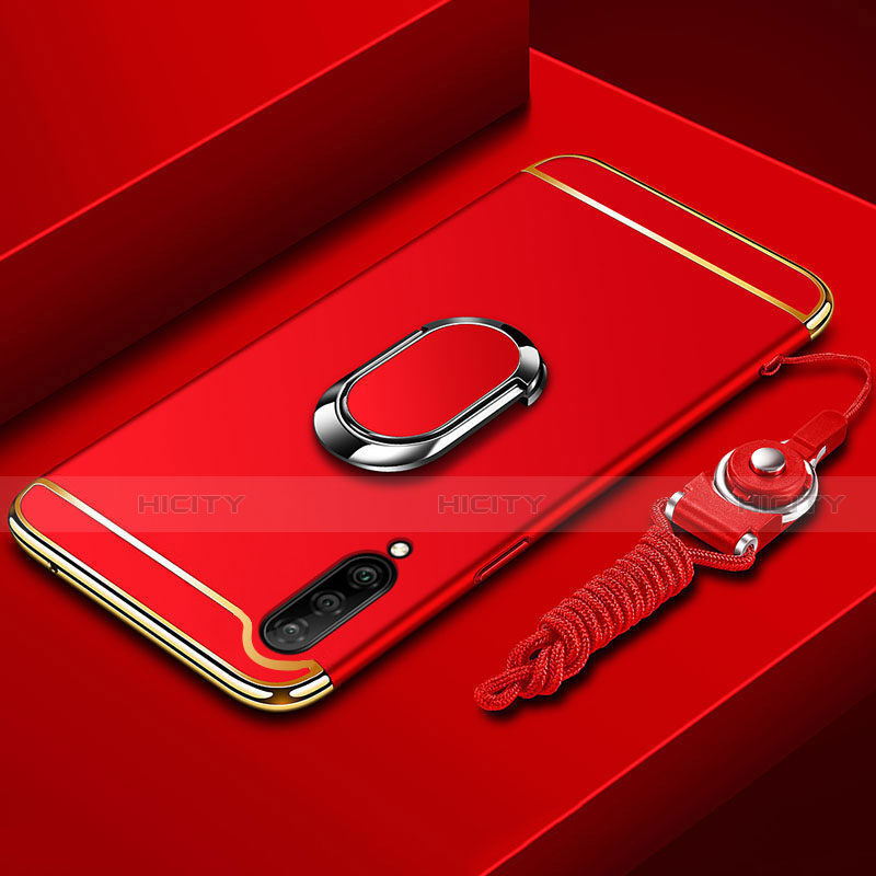 Funda Bumper Lujo Marco de Metal y Plastico Carcasa con Anillo de dedo Soporte T01 para Xiaomi Mi A3