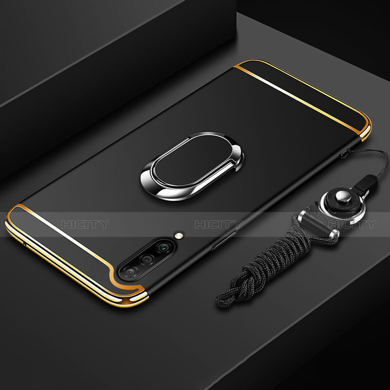 Funda Bumper Lujo Marco de Metal y Plastico Carcasa con Anillo de dedo Soporte T01 para Xiaomi Mi A3