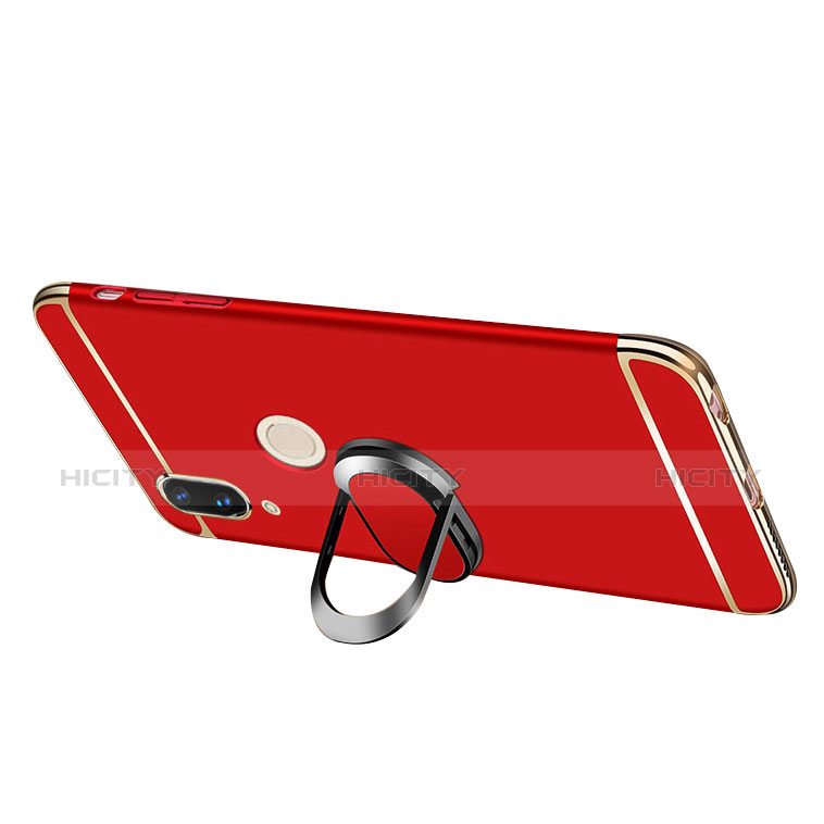 Funda Bumper Lujo Marco de Metal y Plastico Carcasa con Anillo de dedo Soporte y Lanyard para Huawei P20 Lite