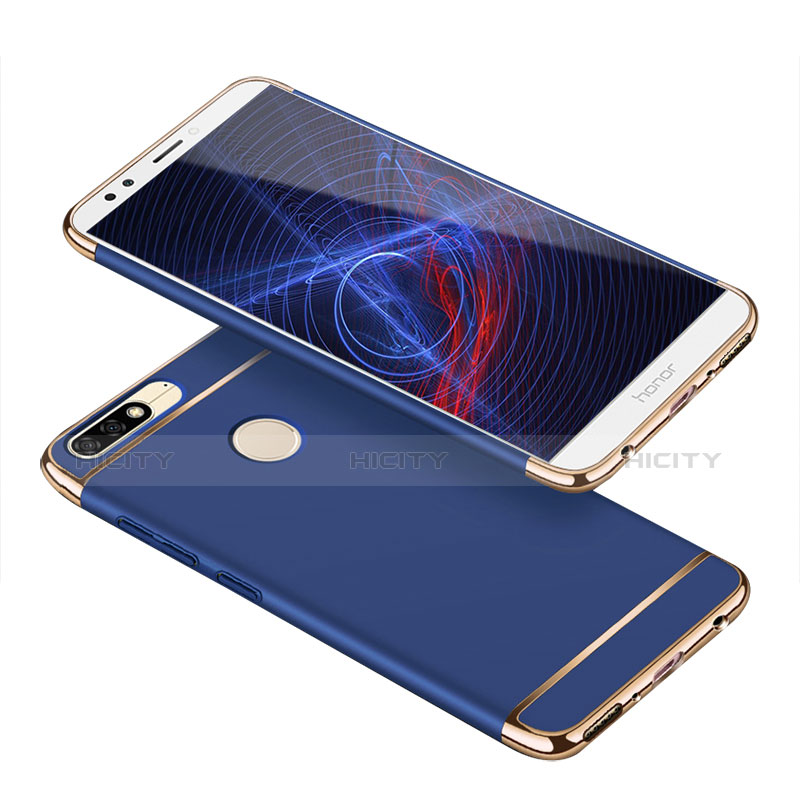 Funda Bumper Lujo Marco de Metal y Plastico Carcasa con Lanyard para Huawei Enjoy 8