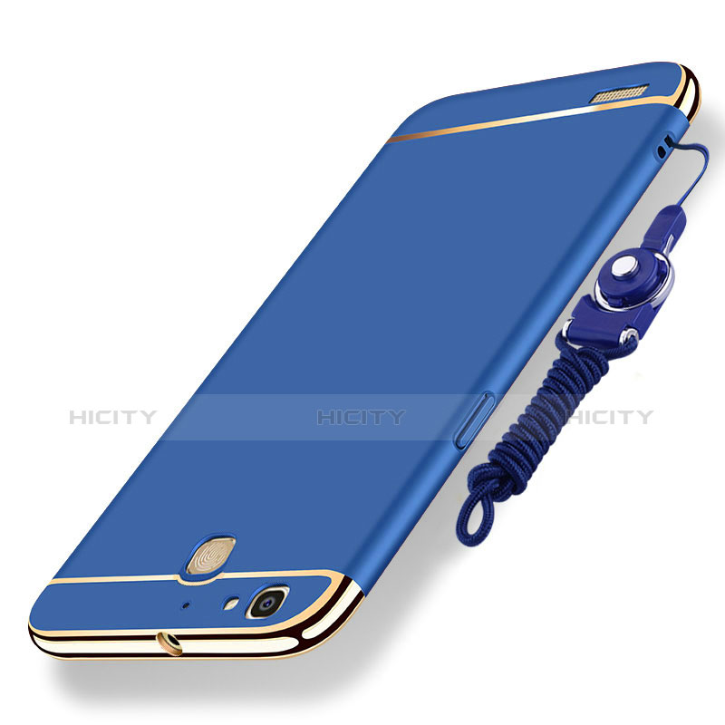 Funda Bumper Lujo Marco de Metal y Plastico Carcasa con Lanyard para Huawei G8 Mini