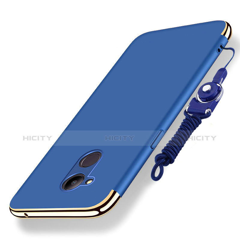 Funda Bumper Lujo Marco de Metal y Plastico Carcasa con Lanyard para Huawei Honor V9 Play