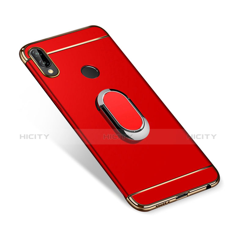 Funda Bumper Lujo Marco de Metal y Plastico con Magnetico Anillo de dedo Soporte para Huawei Nova 3i Rojo