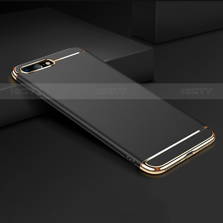 Funda Bumper Lujo Marco de Metal y Plastico F01 para Apple iPhone 8 Plus Negro