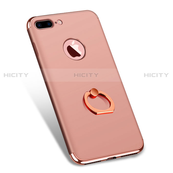 Funda Bumper Lujo Marco de Metal y Plastico F04 para Apple iPhone 8 Plus Oro Rosa