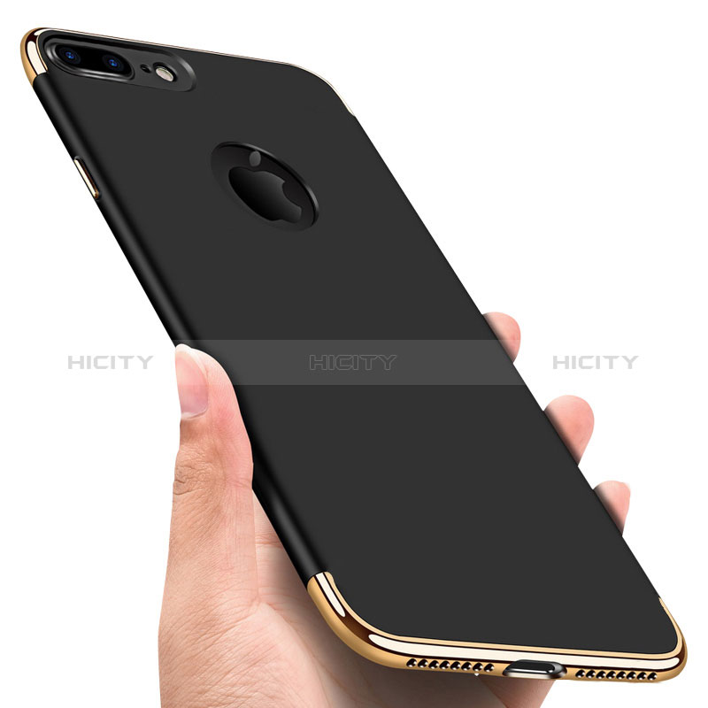Funda Bumper Lujo Marco de Metal y Plastico F05 para Apple iPhone 8 Plus Negro