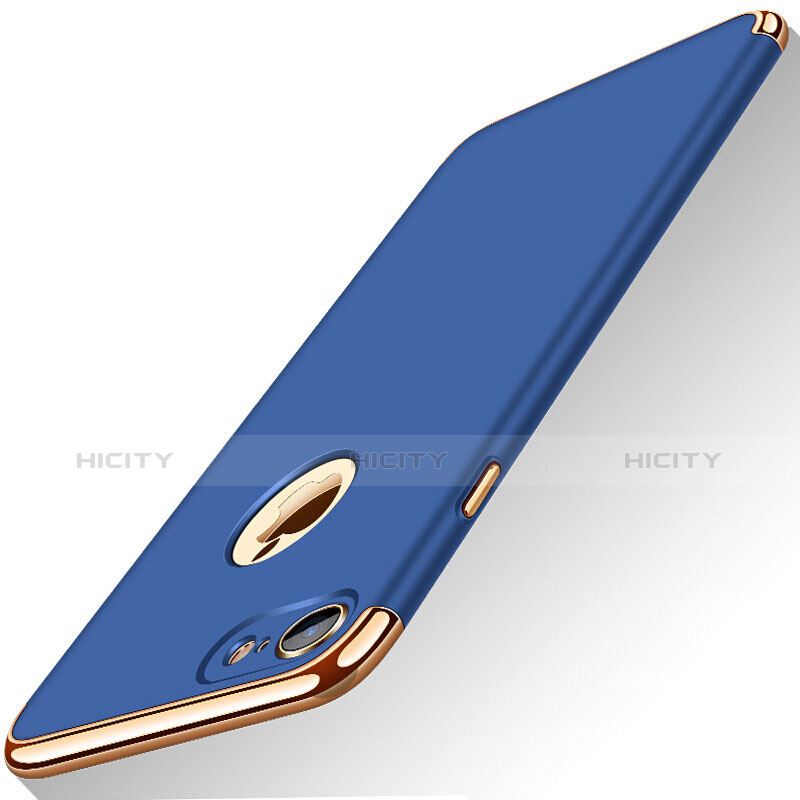 Funda Bumper Lujo Marco de Metal y Plastico M01 para Apple iPhone 7 Azul