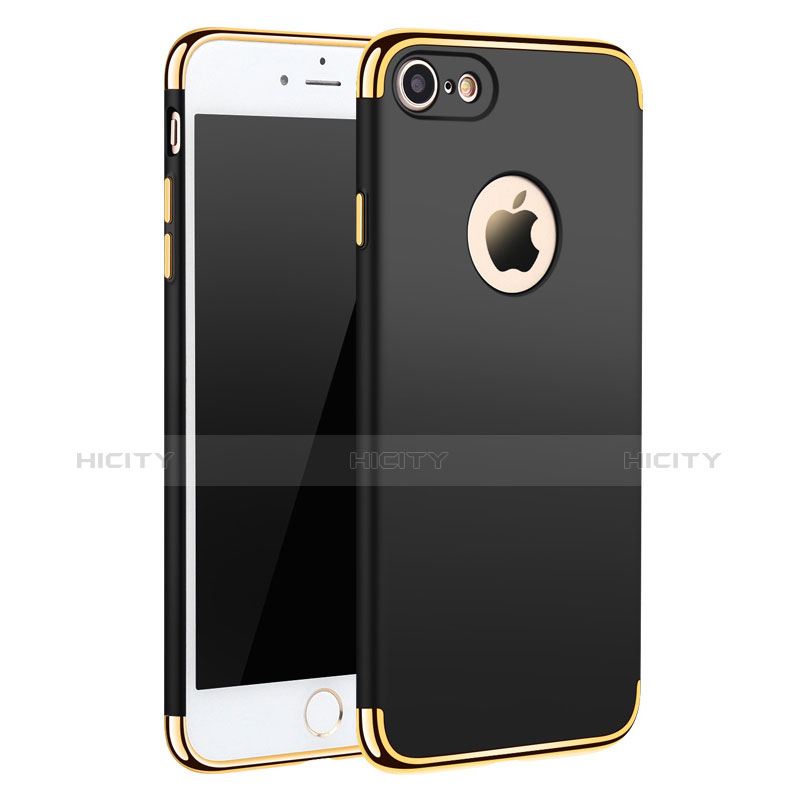 Funda Bumper Lujo Marco de Metal y Plastico M01 para Apple iPhone 7 Negro
