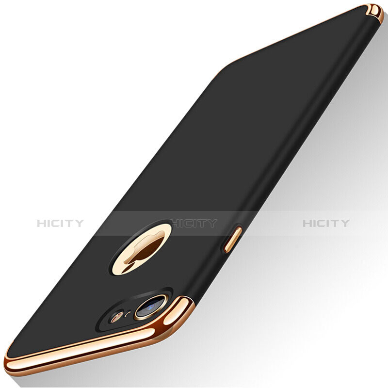 Funda Bumper Lujo Marco de Metal y Plastico M01 para Apple iPhone 7 Negro