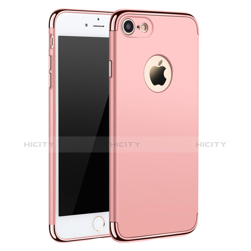 Funda Bumper Lujo Marco de Metal y Plastico M01 para Apple iPhone 7 Oro Rosa