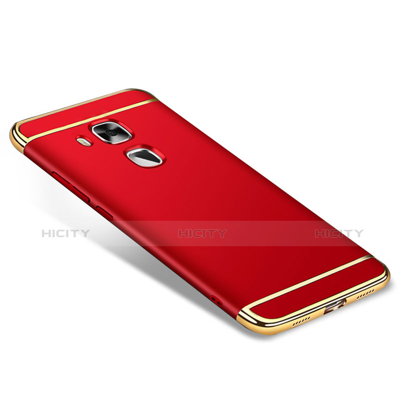 Funda Bumper Lujo Marco de Metal y Plastico M01 para Huawei G9 Plus Rojo