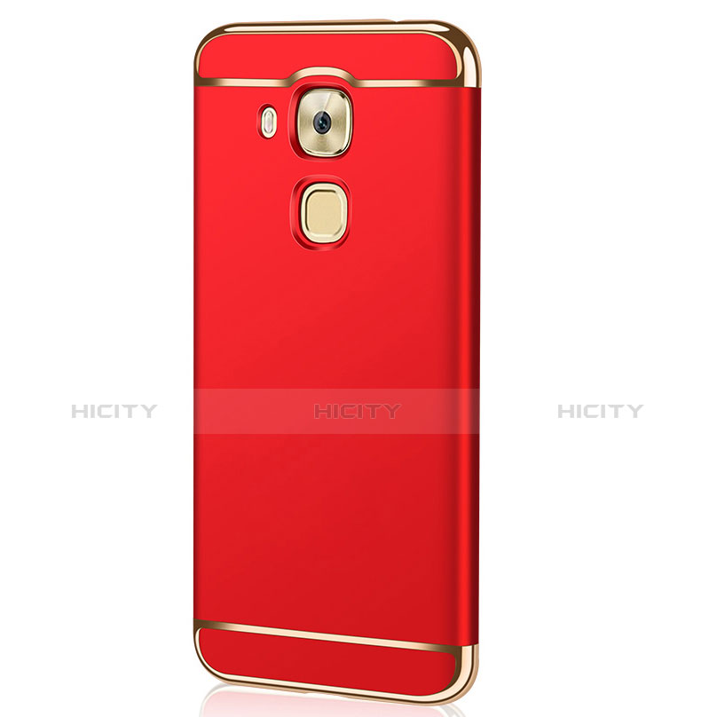 Funda Bumper Lujo Marco de Metal y Plastico M01 para Huawei G9 Plus Rojo