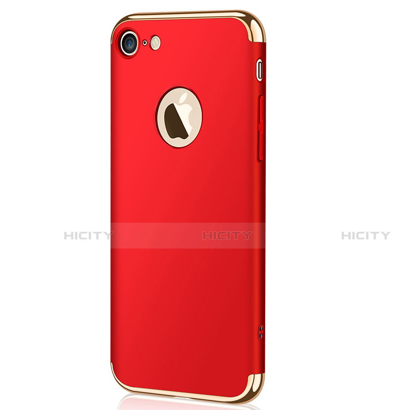 Funda Bumper Lujo Marco de Metal y Plastico M02 para Apple iPhone SE (2020) Rojo