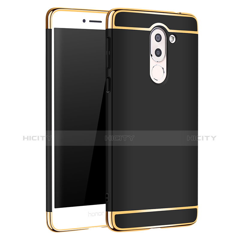 Funda Bumper Lujo Marco de Metal y Plastico M02 para Huawei Honor 6X Negro