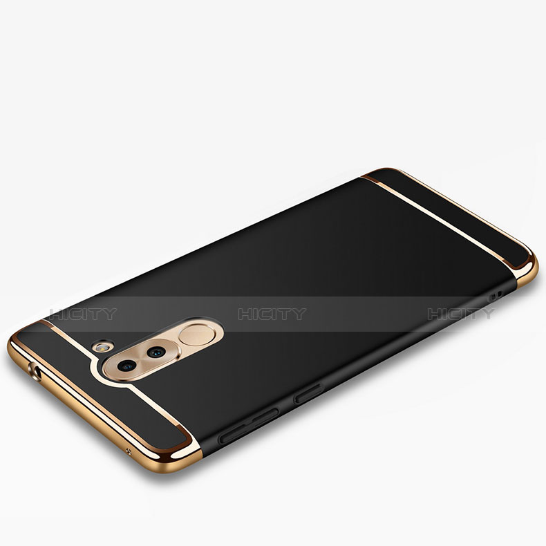 Funda Bumper Lujo Marco de Metal y Plastico M02 para Huawei Honor 6X Negro