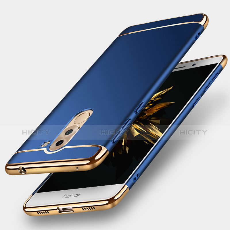 Funda Bumper Lujo Marco de Metal y Plastico M02 para Huawei Honor 6X Pro Azul
