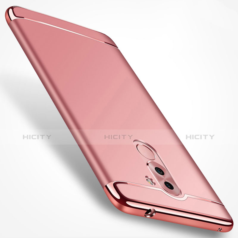 Funda Bumper Lujo Marco de Metal y Plastico M02 para Huawei Mate 9 Lite Oro Rosa