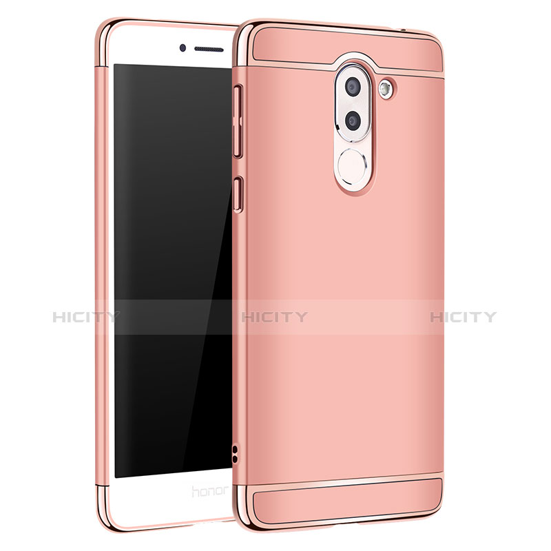 Funda Bumper Lujo Marco de Metal y Plastico M02 para Huawei Mate 9 Lite Oro Rosa