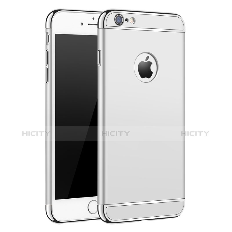 Funda Bumper Lujo Marco de Metal y Plastico para Apple iPhone 6S Plata