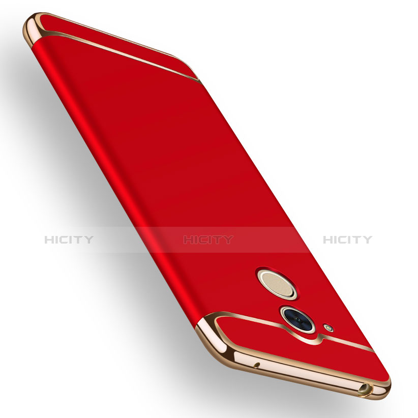 Funda Bumper Lujo Marco de Metal y Plastico para Huawei Enjoy 7 Plus Rojo