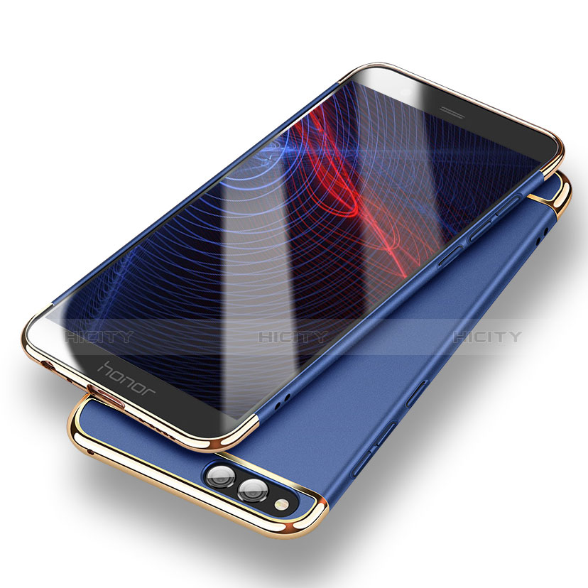 Funda Bumper Lujo Marco de Metal y Plastico para Huawei Honor 7X Azul