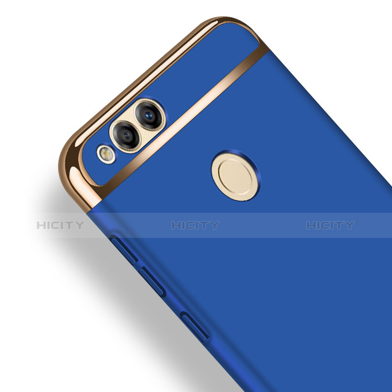 Funda Bumper Lujo Marco de Metal y Plastico para Huawei Honor 7X Azul