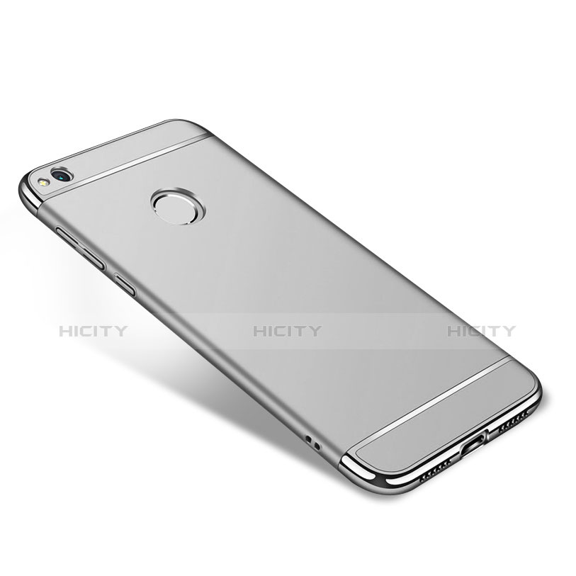 Funda Bumper Lujo Marco de Metal y Plastico para Huawei Honor 8 Lite Plata