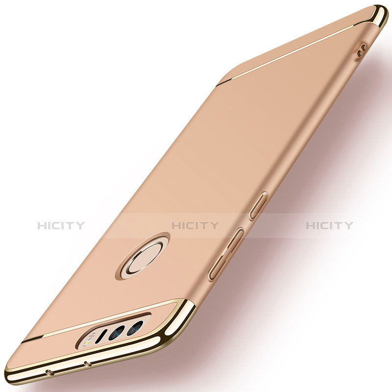 Funda Bumper Lujo Marco de Metal y Plastico para Huawei Honor 8 Oro