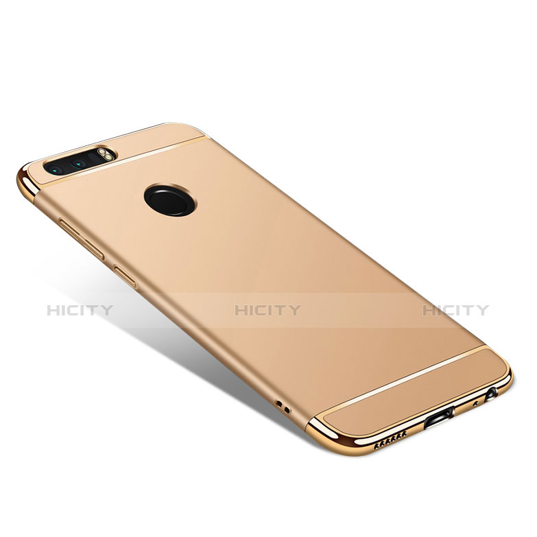 Funda Bumper Lujo Marco de Metal y Plastico para Huawei Honor 8 Oro