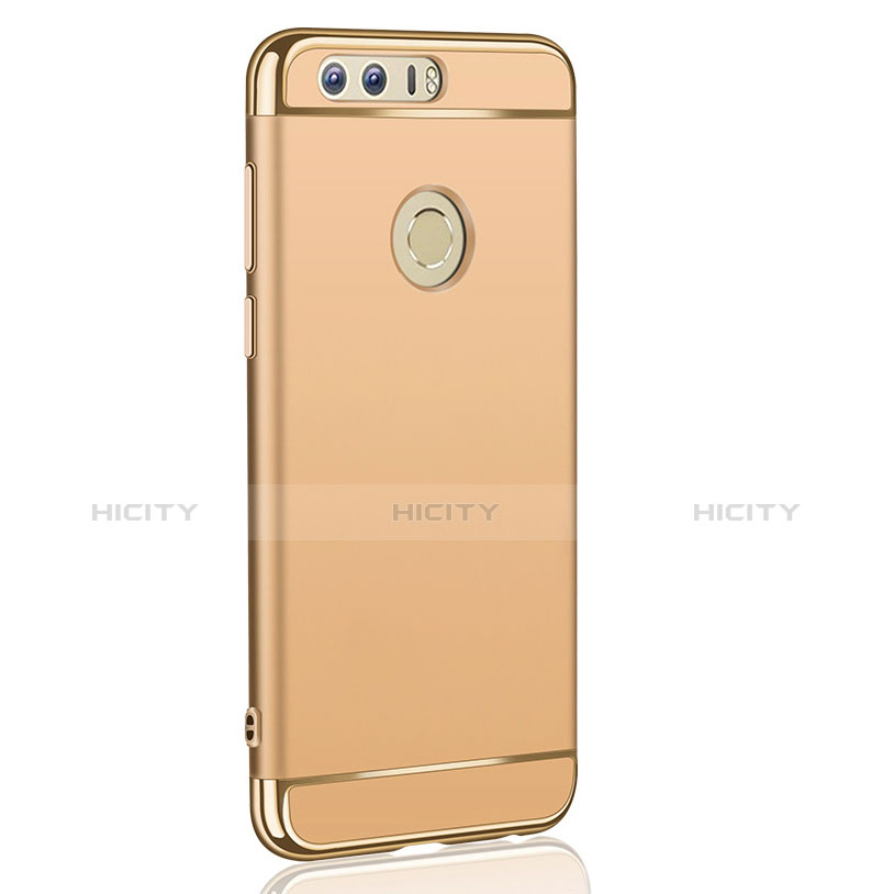 Funda Bumper Lujo Marco de Metal y Plastico para Huawei Honor 8 Oro