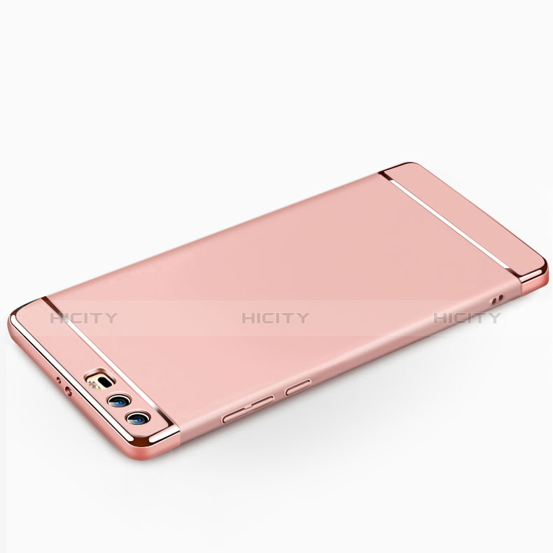 Funda Bumper Lujo Marco de Metal y Plastico para Huawei Honor 9 Premium Oro Rosa