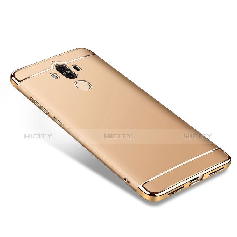 Funda Bumper Lujo Marco de Metal y Plastico para Huawei Mate 9 Oro