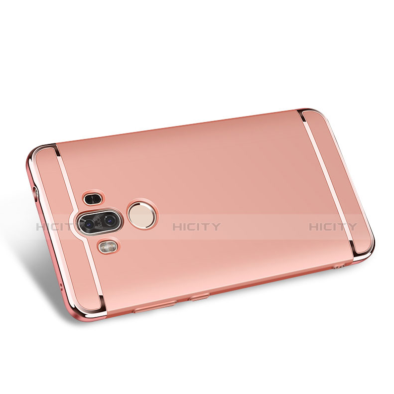 Funda Bumper Lujo Marco de Metal y Plastico para Huawei Mate 9 Oro Rosa