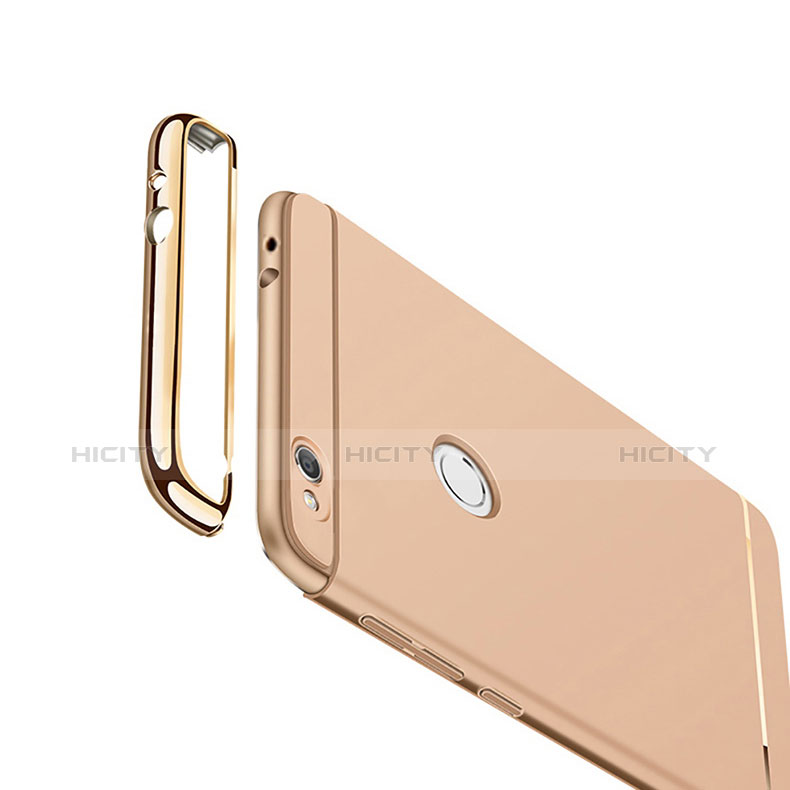 Funda Bumper Lujo Marco de Metal y Plastico para Huawei P8 Lite (2017) Oro