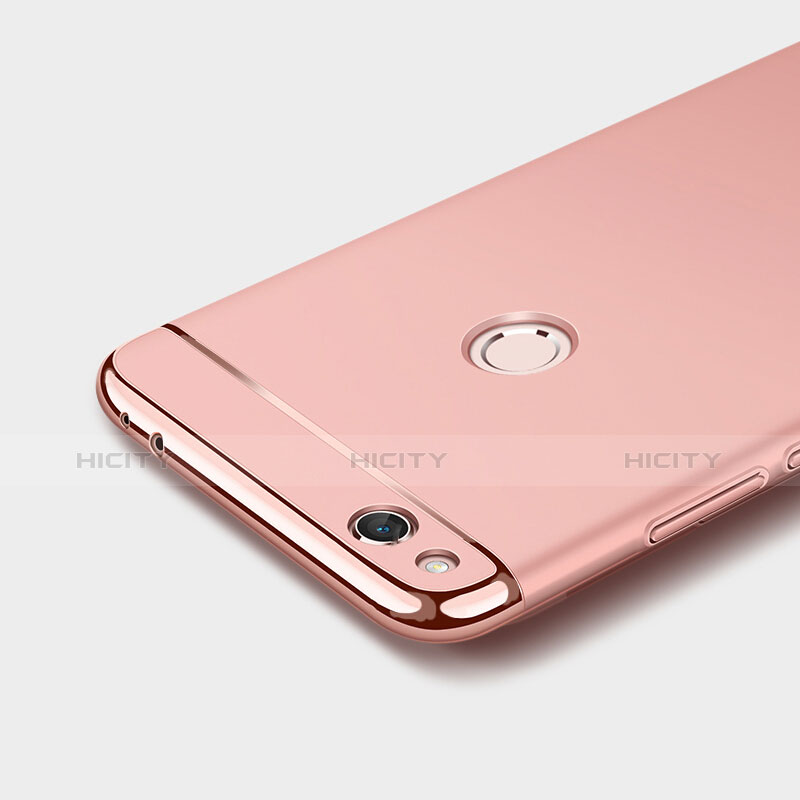 Funda Bumper Lujo Marco de Metal y Plastico para Huawei P8 Lite (2017) Oro Rosa