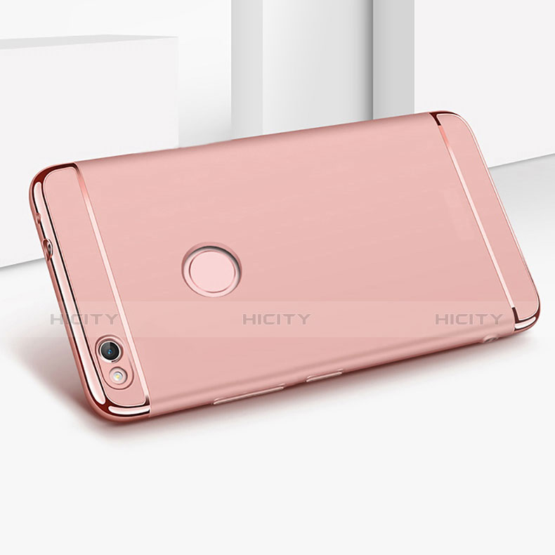 Funda Bumper Lujo Marco de Metal y Plastico para Huawei P9 Lite (2017) Oro Rosa