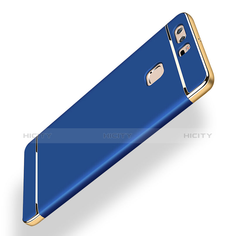 Funda Bumper Lujo Marco de Metal y Plastico para Huawei P9 Plus Azul