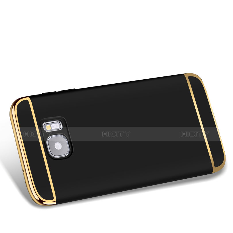 Funda Bumper Lujo Marco de Metal y Plastico para Samsung Galaxy S7 Edge G935F Negro