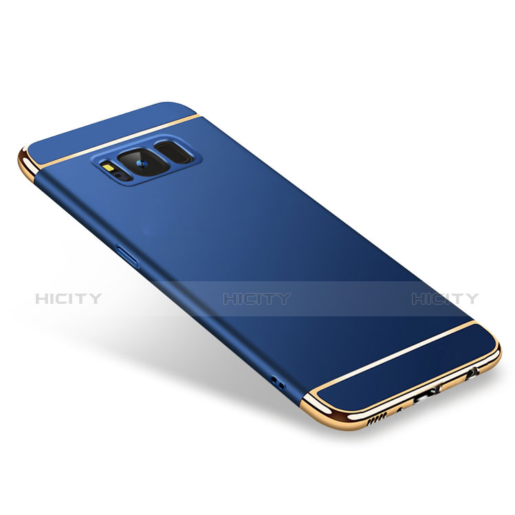 Funda Bumper Lujo Marco de Metal y Plastico para Samsung Galaxy S8 Azul