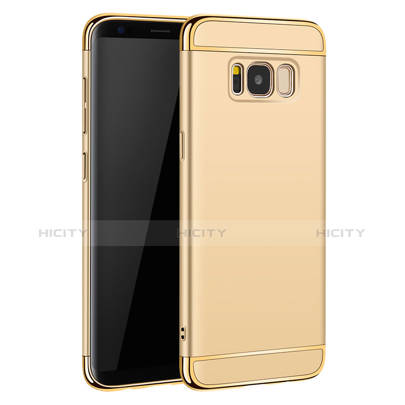 Funda Bumper Lujo Marco de Metal y Plastico para Samsung Galaxy S8 Oro
