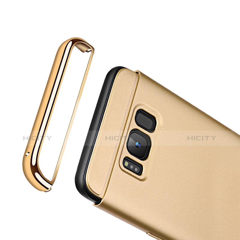Funda Bumper Lujo Marco de Metal y Plastico para Samsung Galaxy S8 Oro