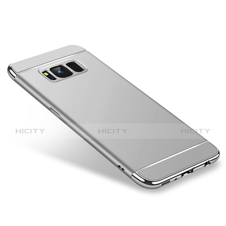 Funda Bumper Lujo Marco de Metal y Plastico para Samsung Galaxy S8 Plata