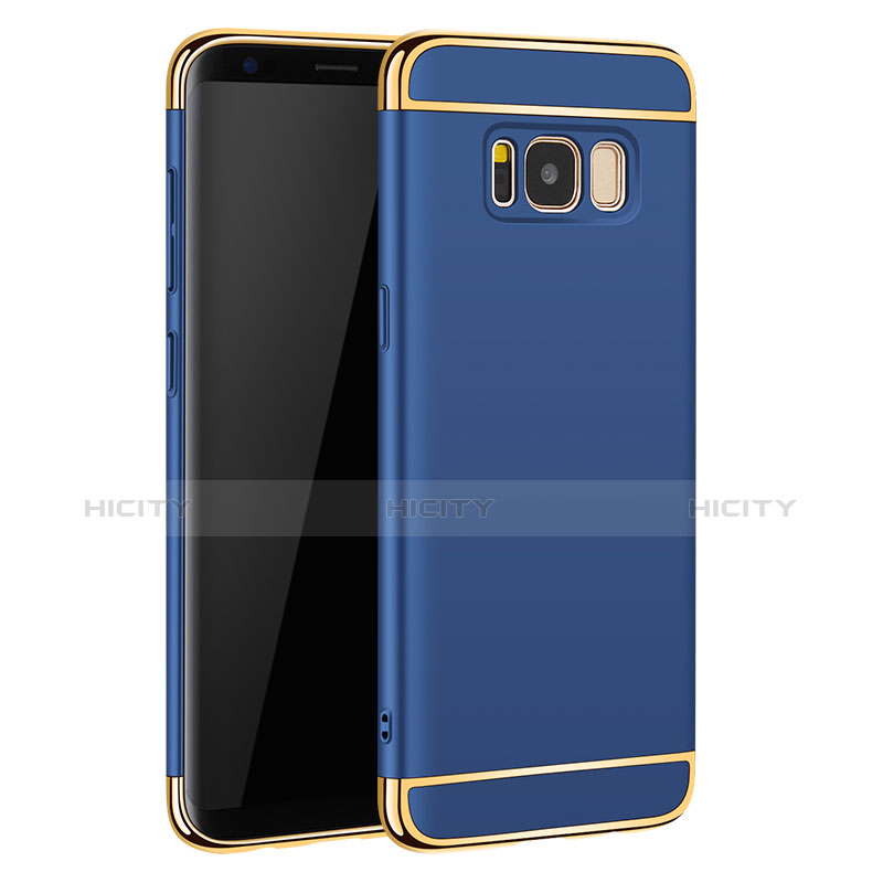 Funda Bumper Lujo Marco de Metal y Plastico para Samsung Galaxy S8 Plus Azul