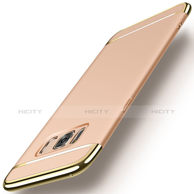 Funda Bumper Lujo Marco de Metal y Plastico para Samsung Galaxy S8 Plus Oro