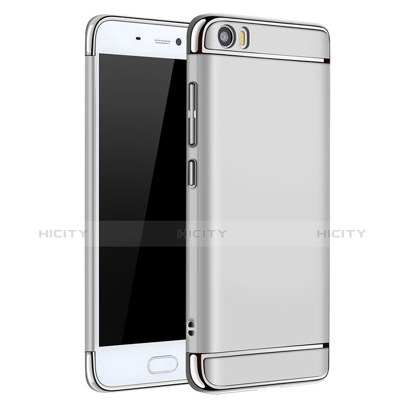 Funda Bumper Lujo Marco de Metal y Plastico para Xiaomi Mi 5 Plata