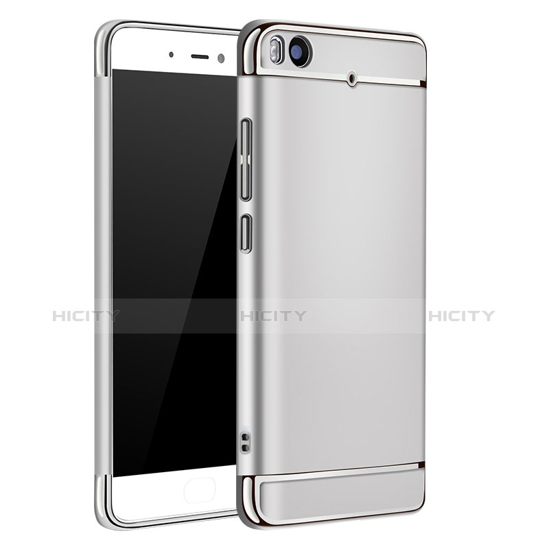 Funda Bumper Lujo Marco de Metal y Plastico para Xiaomi Mi 5S Plata