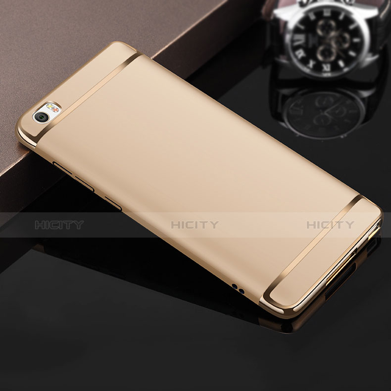 Funda Bumper Lujo Marco de Metal y Plastico para Xiaomi Mi Note Oro