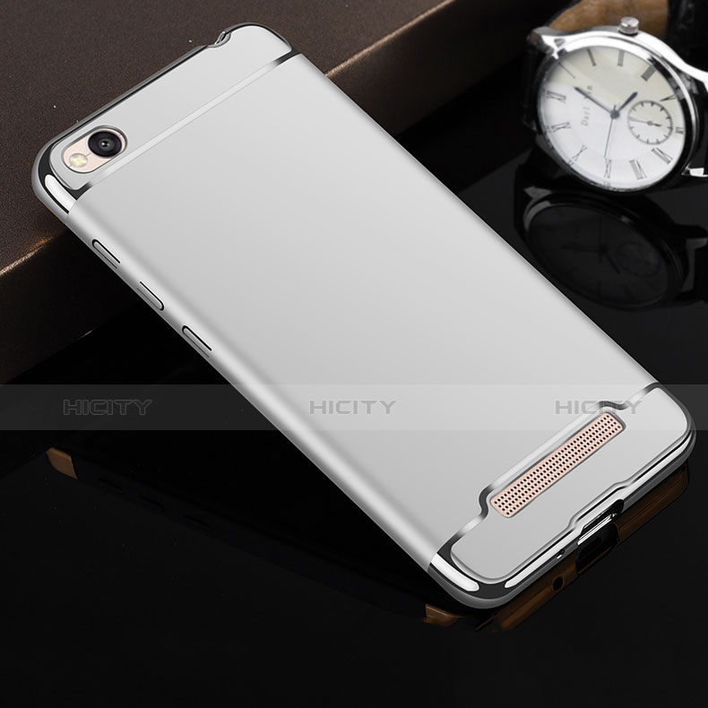 Funda Bumper Lujo Marco de Metal y Plastico para Xiaomi Redmi 4A Plata