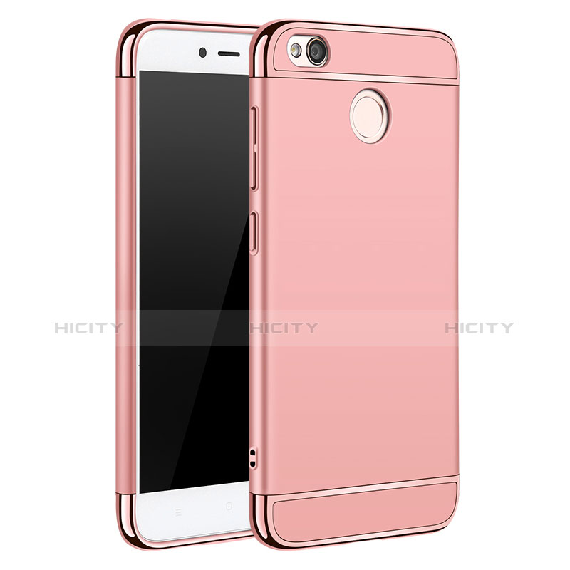 Funda Bumper Lujo Marco de Metal y Plastico para Xiaomi Redmi 4X Oro Rosa